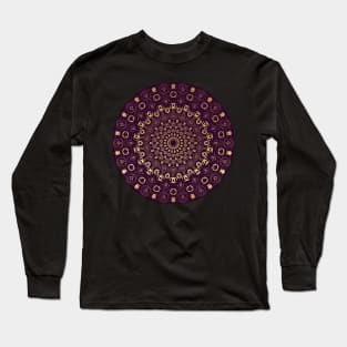 Gold/Purple Spiral Pattern Long Sleeve T-Shirt